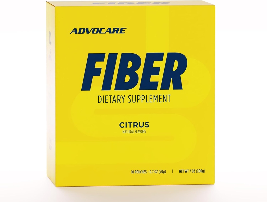 Suplemento dietético de fibra de AdvoCare - Suplemento diario de pólvora con fibra soluble e insoluble Incluye manguito de psyllium husk & ácido cítrico - Asistencia Salud digestiva* - Citrus, 10 bolsas
