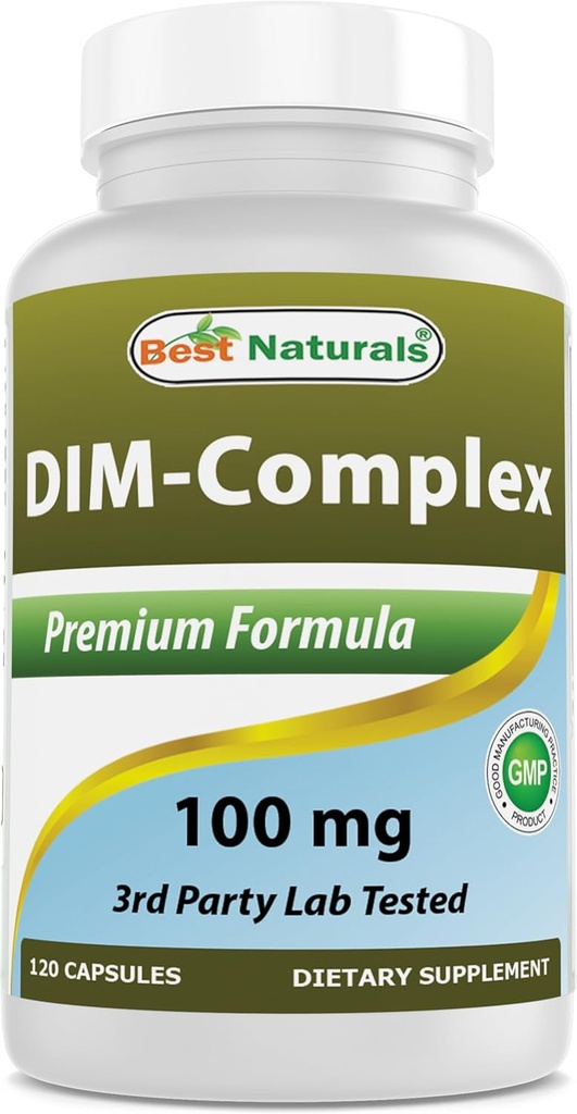 Mejores Naturales DIM Suplemento 100 mg 120 cápsulas, DIM para el metabolismo estrógeno &amp; Balance, para la menopausia, Body Building, PCOS &amp; Hormonal Acne