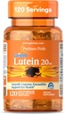 Pride Premium LutigoldTM Lutein Carotenoide 20mg con Zeaxanthin para Hombres y Mujeres, Suplemento dietético para el apoyo a la salud ocular, 8 meses de suministro, 120 Softgels fáciles de cambiar