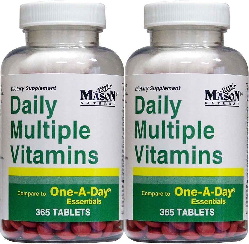 Múltiples vitaminas diarias Comparar con uno Un día Esenciales Multivitamina Suplemento Multimineral 365 Tablas por Botella Pack de 2 Total 730 Tabletas