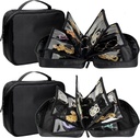2 PCS Travel Jewelry Organizer Cases,Small Jewelry Bags with Clear Zipper Velvet Pouches for Traveling