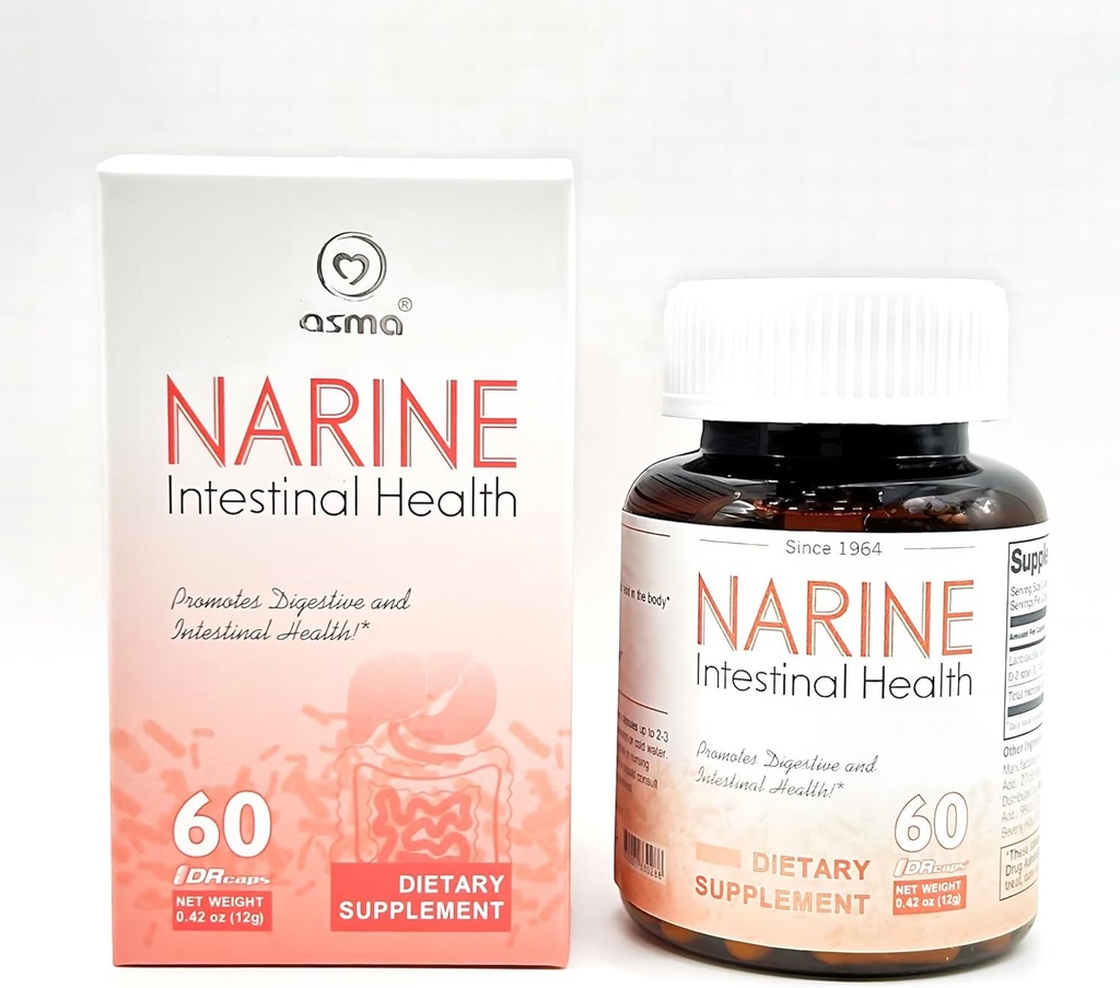 Asma Narine Intestinal Health Suplemento Probiótico 60 cápsulas Lactose Gratis