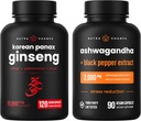 NutraChamps Korean Ginseng Capsules y Ashwagandha Capsules 2 Pack Bundle
