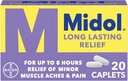 Midol Long Lasting Relief - 20 Caplets, Pack de 6