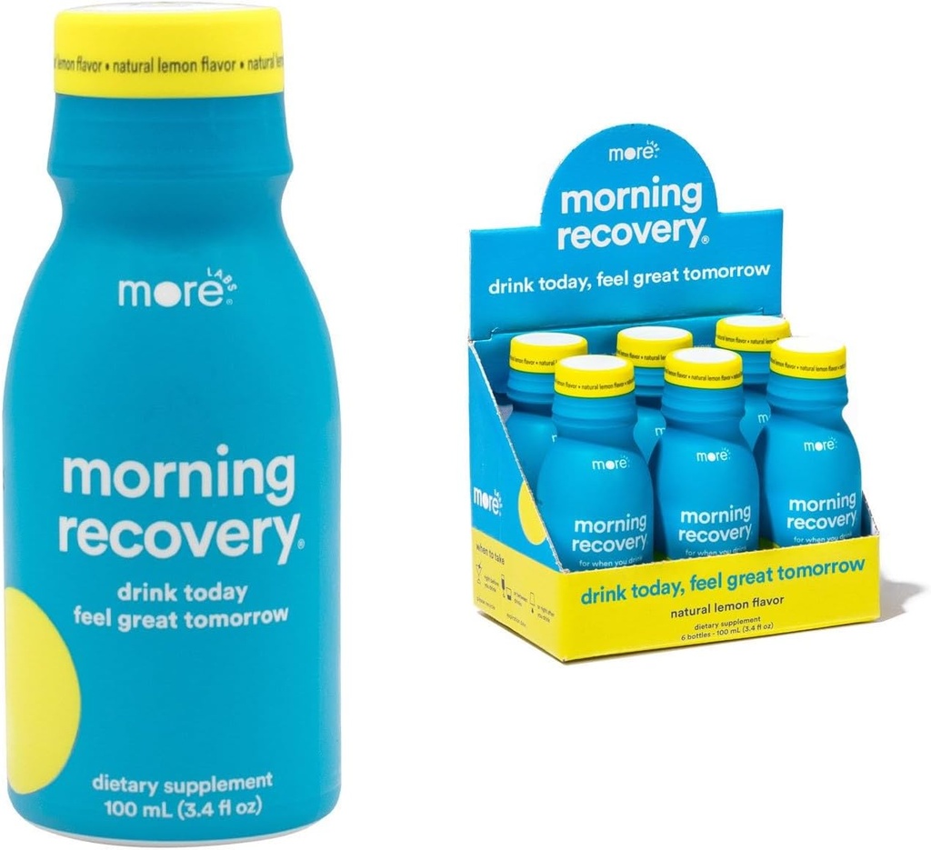 Electrolito de recuperación de la mañana, leche bebe proprio fórmula para hidratar mientras bebe, DHM líquido altamente fluido, no GMO, Vegan, libre de gluten, limón original, paquete de 6