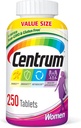 Centrum Multivitamínico para Mujeres, Multivitamínico/Multimineral Suplemento con Hierro, Vitamina D3, B Vitaminas y Antioxidantes Vitaminas C y E, Tablet, Gluten Free, Ingredientes No GMO - 250 Con