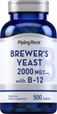Piping Rock Brewer's Yeast Tablets 2000mg ← 500 Pills ← Vígetariano, Suplemento No OGM