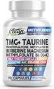 Limpio Nutra TMG Suplementos 1000mg Silencio Metillated Multivitamin for Women Hombres Silencio Taurine B6 Vitaminas B12 D3 K2 Trimetilglycine Magnesium Methylfolate Milk Thistle NAC COQ10 B Suplemento Complejo cápsulas
