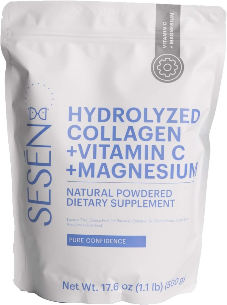 SESEN Collagen hidrolizado + Vitamina C + Magnesio (Blue) Polvo 17,6 oz
