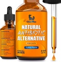 Antibiotics for Cats in Drops – Сat Respiratory Infection Treatment: Cold, Cough, and Allergies – Cat UTI Treatment with Turkey Flavor – May Support Hips & Joints – Proper for All Ages & Breeds – 2 Oz