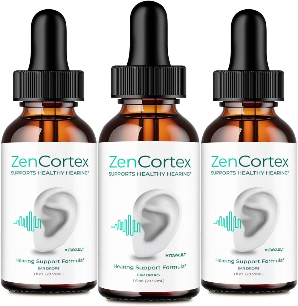 ZenCortex Tinnitus Relief for Ringing Ears Drops, Zen Cortex Tinnitus Suplemento ZenCortex Healthy Ear Support Suplemento - Maximum Strength Advanced Formula ZenCortex Drops Reviews (3 Pack)