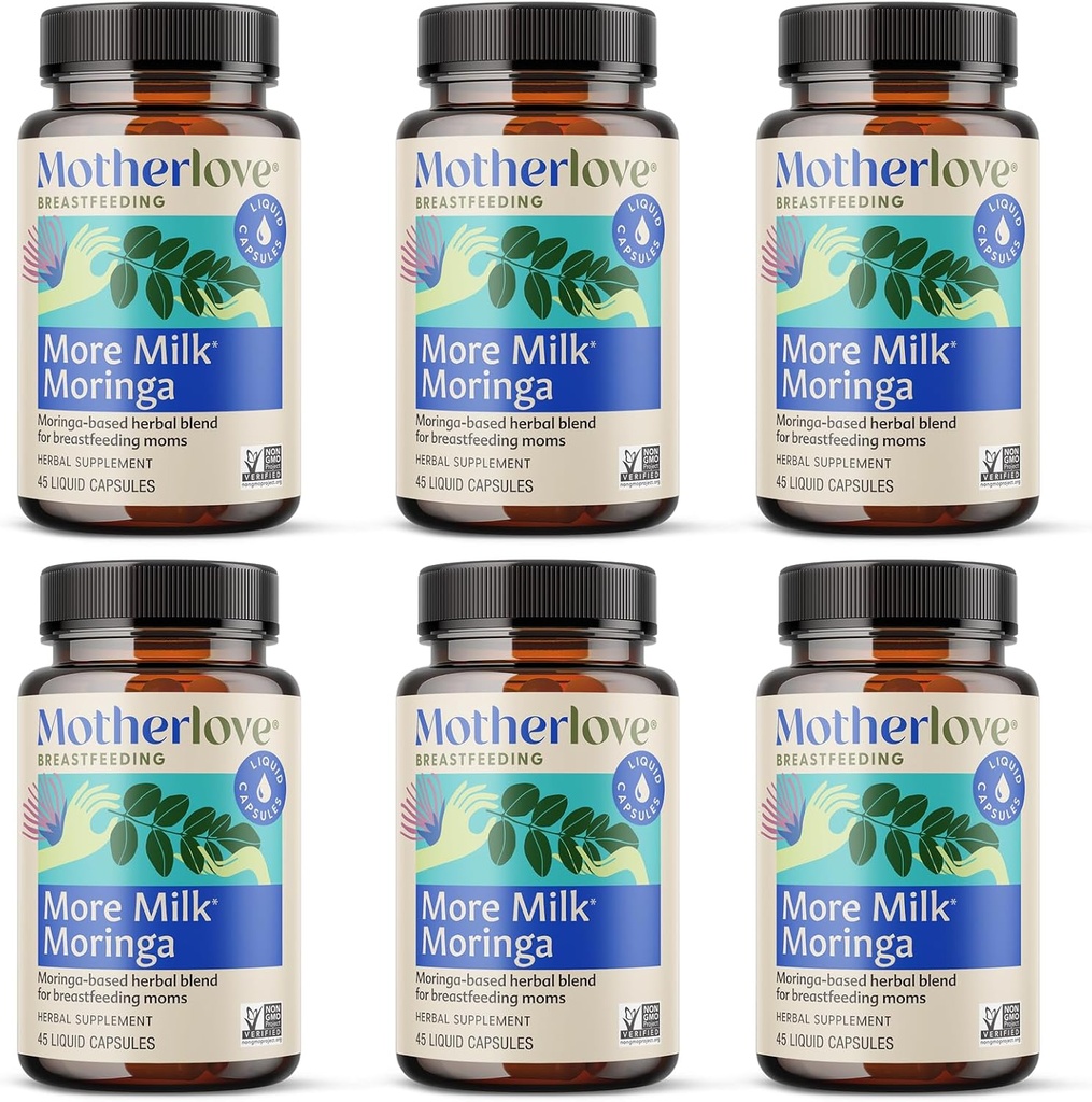Motherlove More Milk Moringa (270 Liquid caps) Moringa-Based Lactation Supplement to Support Breast Milk Supply—Non-GMO, Organic Herbs, Vegan, Kosher