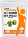 BulkSupplements Green Coffee Bean Extract Powder - Green Coffee Bean Supplements - Energy Support, Gluten Free, 800mg por Serving, 1kg (2.2 lbs) (Pack of 1)