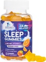 Melatonin Sleep Gummies Sugar Gratis - 6 mg Melatonin Sleep Gummies for Adults, Extra Strength Sleeping Gummy Supplements, Occasional Sleeping Support, 6mg Gomitas para Dormir - 60 Conde
