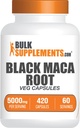 BulkSupplements.com Black Maca Root Capsules - Black Maca Supplement, Black Maca Root 5000mg, Black Maca Capsules - Gluten Free, 7 cápsulas por Serving 420 Veg Capsules (Pack of 1)