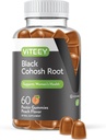 Viteey Black Cohosh Root Gummies - Menopause Relief for Hot Flashes and Night Sweats - Vegan, Gluten Free, Non-GMO - 60 Count