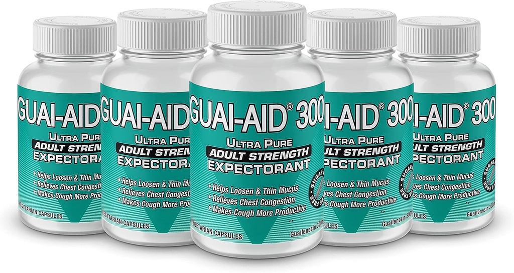 500 GUAI-AID® Over-The-Counter Guaifenesin 300mg Veg. Capsules