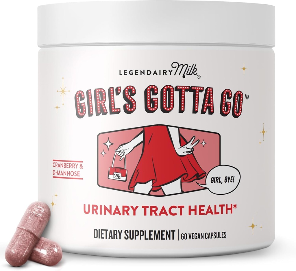 Legendairy Milk Girl’s Gotta GoTM - UTI Support Supplement - Urinary Tract Health for Women - UTI Relief for Women with Sugar-Free Cranberry and D-Mannose, 30 Servings