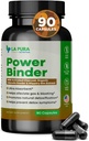 LaPura Power Binder Blend – Detox &amp; Cleanse with Activated Charcoal, Organic Chlorella Powder " Slippery Elm Extract – Helps Alleviate Gas " Bloating – Promotes Natural Detoxification - 90 Capsules