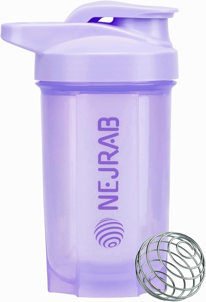 Protein Shaker Bottle – Perfect for Coffee, Protein Powder – 16 Oz –for Gym with Mixer ball – Shaker Cups for Protein Shakes (Purpel)