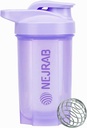 Botella de Shaker Protein – Perfecto para el café, Polvo Proteína – 16 Oz – para el gimnasio con bola de mezcla – Copas de Shaker para sacudidas Protein (Purpel)