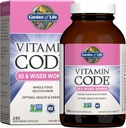 Jardín de Vida Multivitamina para Mujeres 50 &amp; Over, Código de Vitamina Mujeres 50 &amp; Wiser Multi - 240 cápsulas con vitaminas A, B, C, D3, E &amp; K, CoQ10, Probióticos & Enzimas