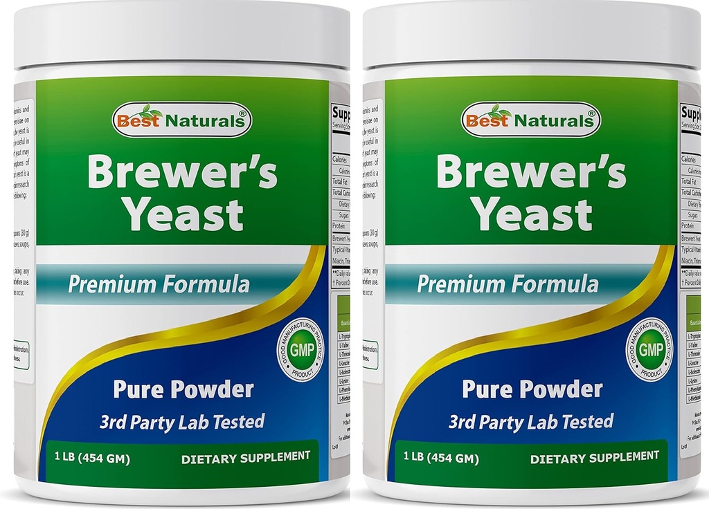 Best Naturals 2 Pack 100% Pure Brewers Yeast Powder - 16 oz - Supports for increased Breast Milk Supply During Breastfeeding, Lactation, Digestive Health