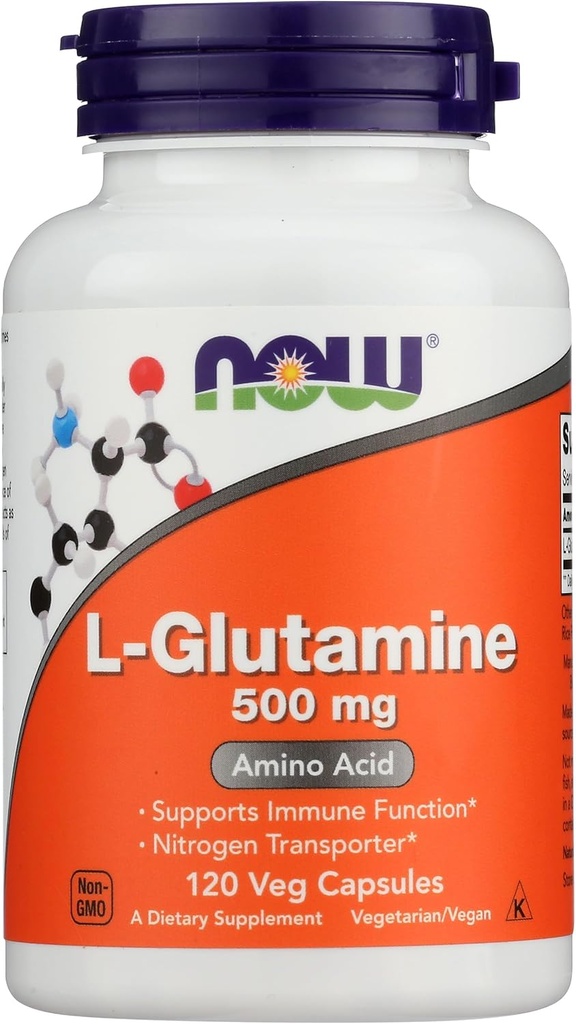 Ahora Alimentos Glutamina 500 mg cápsulas, 120 TC