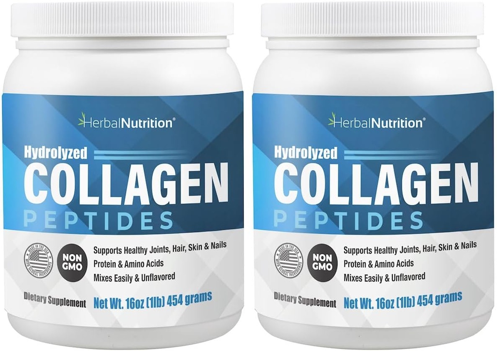 Los péptidos de colágeno Las proteínas hidrolizadas son proteínas vitales para uñas de pelo de piel y salud conjunta, Keto, Paleo Friendly, Non-GMO, Gluten Free, 45 Servings, 2 Containers