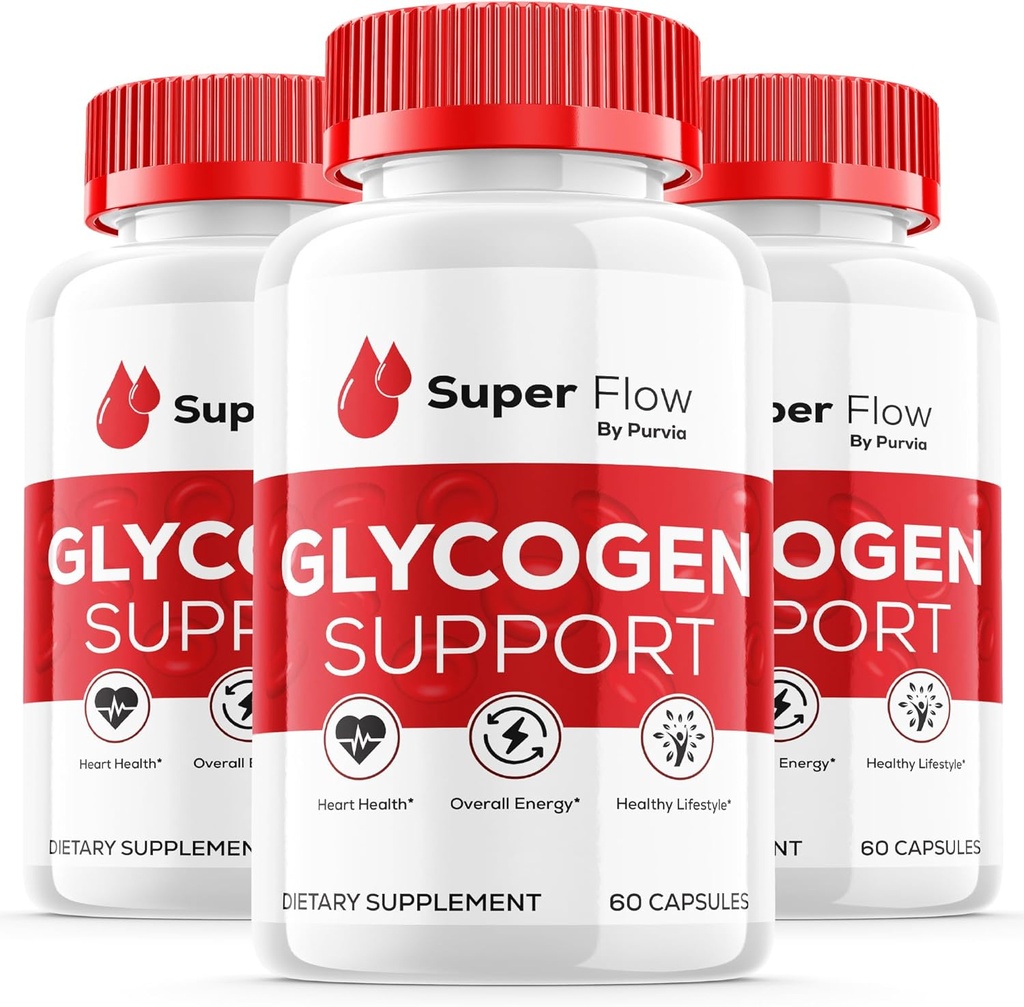 (3 Pack) Super Flow Glycogen Optimizer, Superflow Glycogen Support, Super Flow Optimizer Super Flow Optimizer Vitamin Supplement General Wellness Support Super Flow Maximum Strength (180 cápsulas)