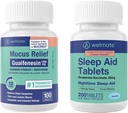 WELMATE Nighttime Wellness Bundle: Maximum Strength Guaifenesin 1200mg Mucus Relief (100 Ct) & Doxylamine Succinate 25mg Sleep Aid (200 Ct) ← Extended Relief for Restful Sleep
