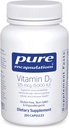 Encapsulaciones puras Vitamina D3 125 mcg (5.000 UI) - Suplemento de Bono de Apoyo, Conjunto, Breast, Corazón, Colón y Salud Inmune* - con Vitamina D - 250 cápsulas