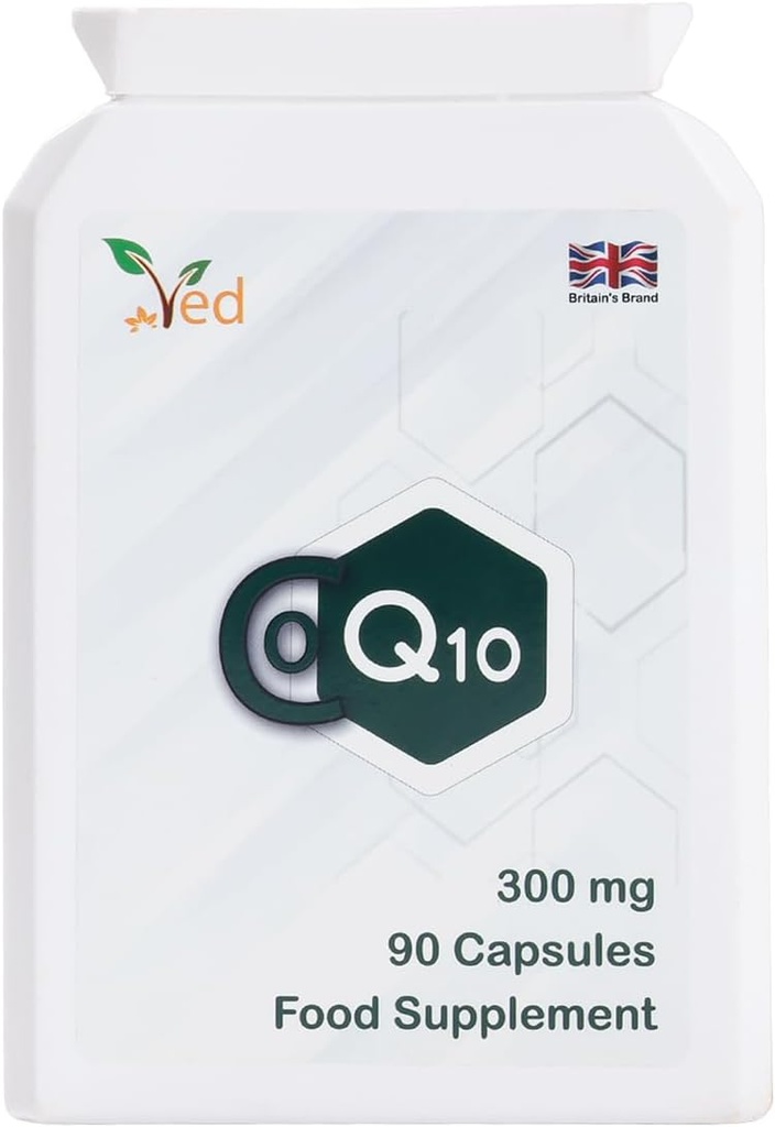 Ved Best High Absorption CoQ10, Vegetariano, Gratuito, Suplemento dietético, 300 mg 90 cápsulas vegetales