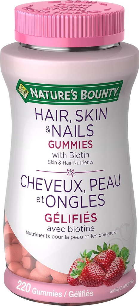 Bounty Optimal Solutions Hair, Skin and Nails Gummies - 220 Count
