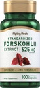 Piping Rock Coleus Forskohlii Root Extract ← 625 mg  100 Capsules ← Herb Supplement ← Non-GMO, Gluten Free