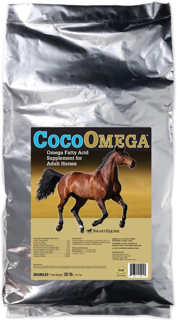SmartEquine CocoOmega Granular Silenciosos Suplementos de Caballo para la Piel, Hoof, " Salud de la Carne TEN Omega-3 Ácidos grasos TENIDO 30 LB