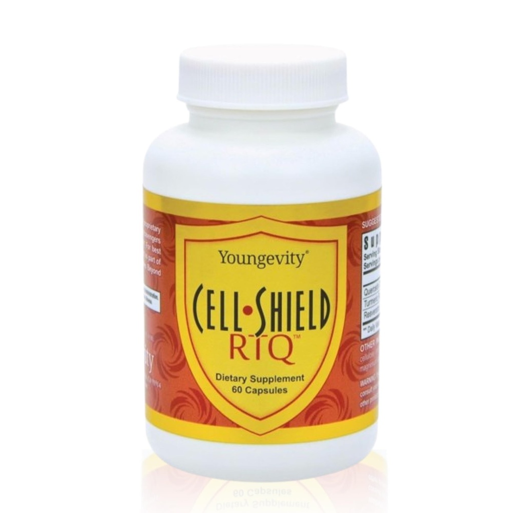 Youngevity Resveratrol Turmeric Quercetin RTQ Cell Shield - 60 Capsules (Pack of 2)