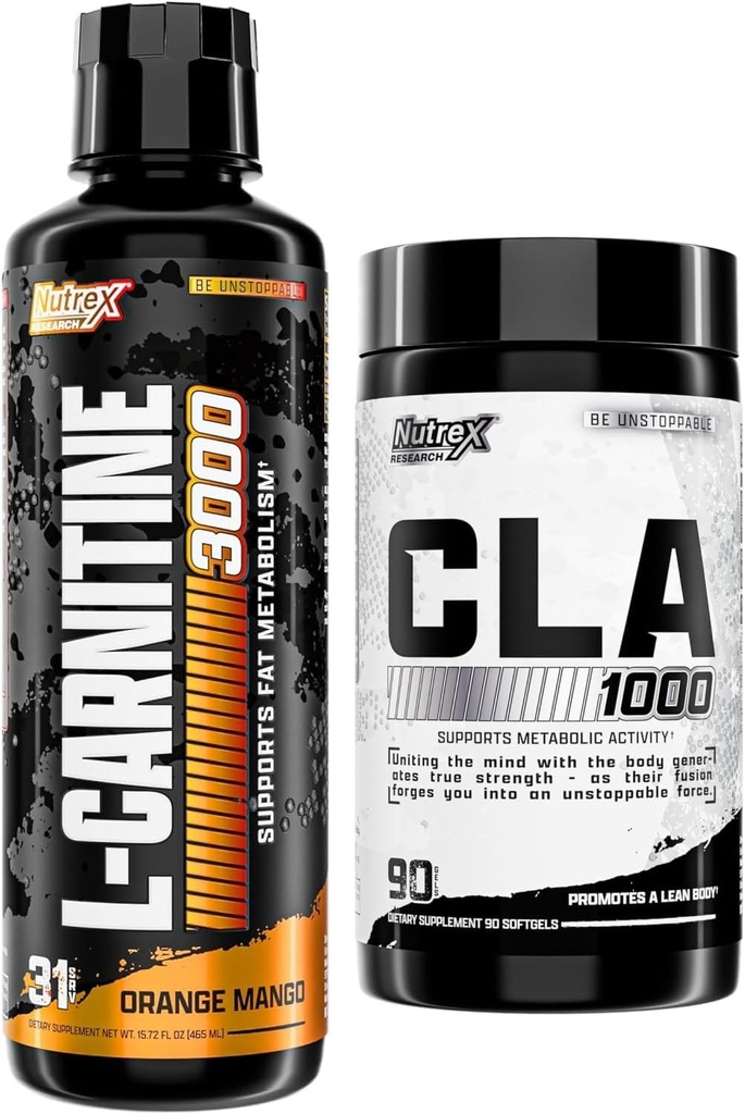 Nutrex Research Liquid Carnitine 3000 - CLA 90 Soft Gels - 1000mg Conjugated Linoleic Acid Active Blend from Safflower Oil