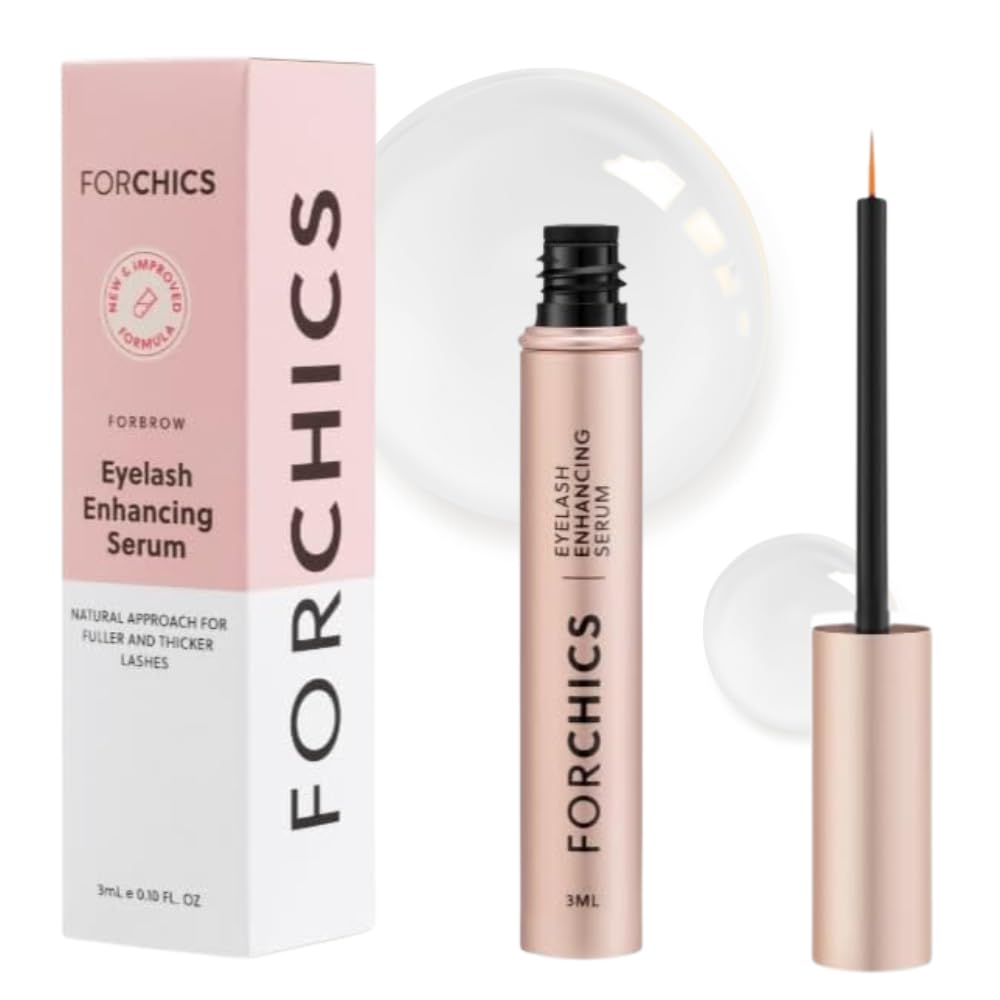 ForChics 2 in 1 Lash and Brow Growth Serum - Hormon-Free Enhancer for Thicker, Longer Lashes and Brows in 2 Weeks - Organic, Vegan and Gentle
