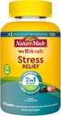 Nature Made Wellblends Stress Relief Gummies, L theanine 200mg para ayudar a reducir el estrés, con GABA 100mg, el mismo día Stress Support, 40 Strawberry Flavor Gummies