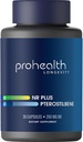 ProHealth NR + Pterostilbene. Promotes Longevity, Energy, and Healthy Aging. Protects Heart + Brain Health. Supports Cellular Repair. 250mg Niagen Nicotinamide Riboside + 40mg Pterostilbene, 30 Caps