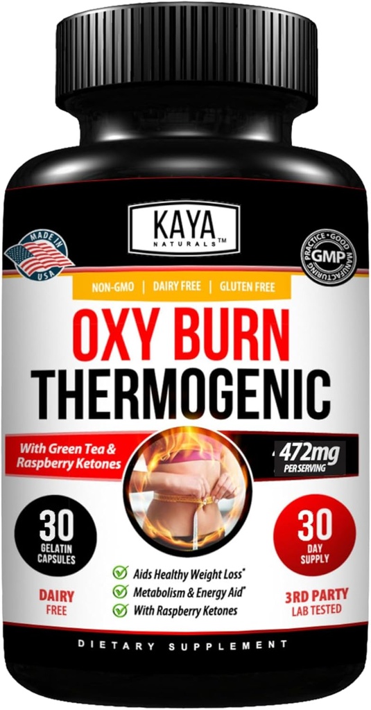 Kaya Naturals Oxy Burn - Thermogenic Herbal Formula for Active Living – Non-GMO & Gluten-Free – 30 Conde