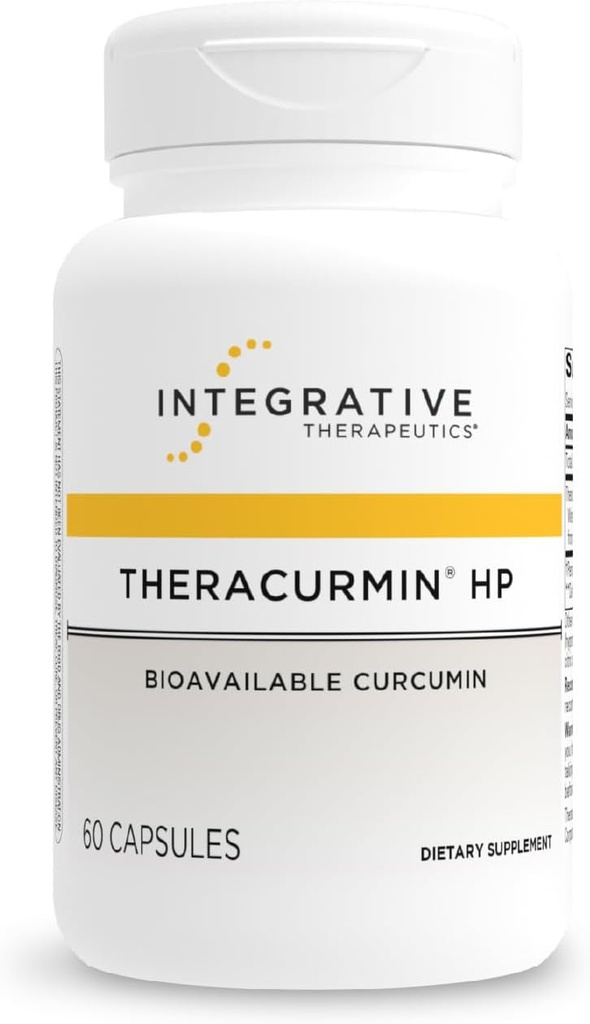 Terapéutica Integrativa Theracurmin HP - Suplemento Turmérico para el Corazón &amp; Soporte Conjunto de Salud* - Apoyo a la recuperación del músculo* - No soy, sin lácteos &amp; sin gluten - 60 cápsulas (30 piezas)