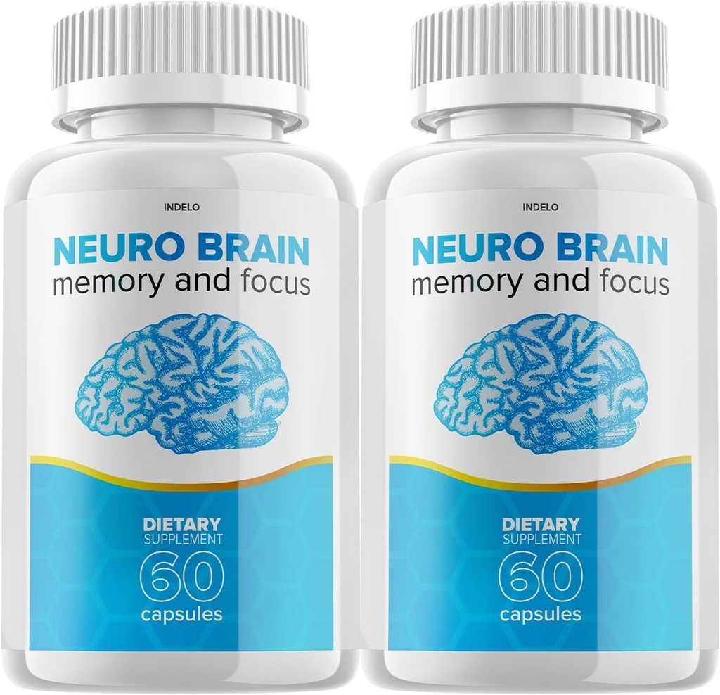 (2 Pack) Neuro Brain y Focus Suplemento, Neuro Brain Memory Focus y soporte cognitivo, Neuro Brain Pills NeuroBrain to Boost Memory Neuro Brain Vitamin (120 cápsulas)
