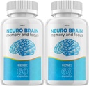 (2 Pack) Neuro Brain y Focus Suplemento, Neuro Brain Memory Focus y soporte cognitivo, Neuro Brain Pills NeuroBrain to Boost Memory Neuro Brain Vitamin (120 cápsulas)