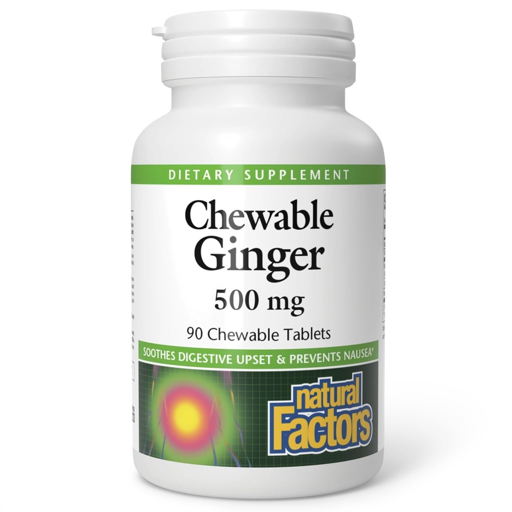 Natural Factors Chewable Ginger 500Mg, 90 CT