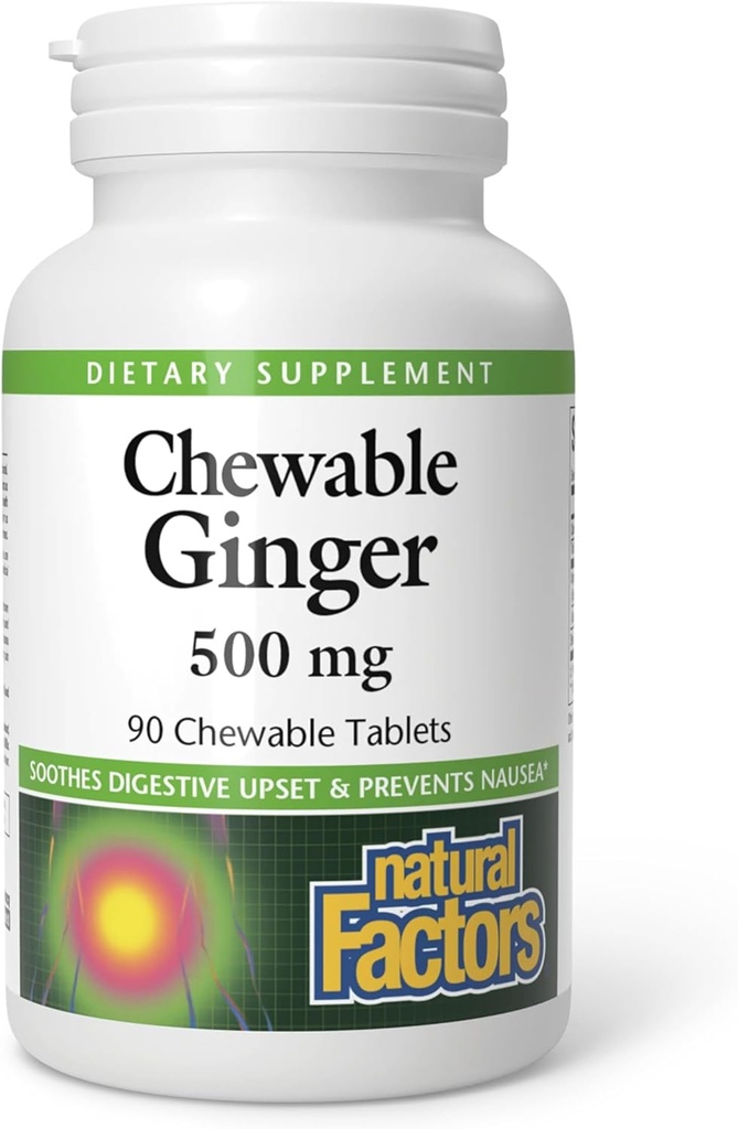 Natural Factors Chewable Ginger 500Mg, 90 CT