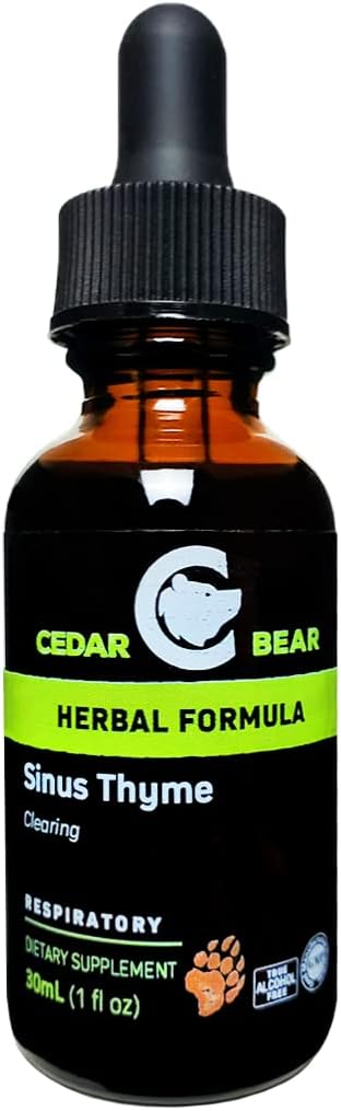 Cedar Bear Sinus Thyme a Liquid Herbal Suplemento que soporta el funcionamiento claro en los Sinuses y Mejoras Funciones Inmunitarias 1 fl oz / 30 ml
