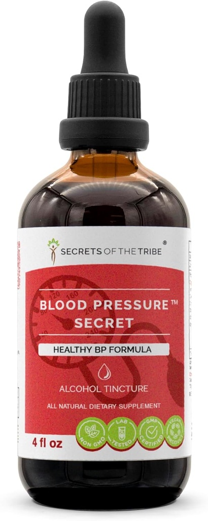 Extracto secreto de presión arterial, gotas herbales de alta potencia, Tintura hecha de hierba de la madre (Leonurus Cardiaca), Cayenne Pepper (Capsicum annuum) 4 oz
