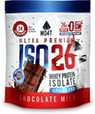 ISO26 Grass Fed Whey Protein Isolate sin edulcorantes artificiales. Naturalmente endulzado con fruta de monje, 1,6 libras, 24 servidumbres, leche de chocolate.